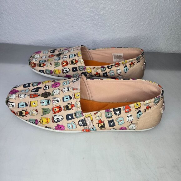 Bobs For Dogs Womens 11 Canvas Shoes With Colorful Dog Pattern & Memory Foam - Picture 5 of 8
